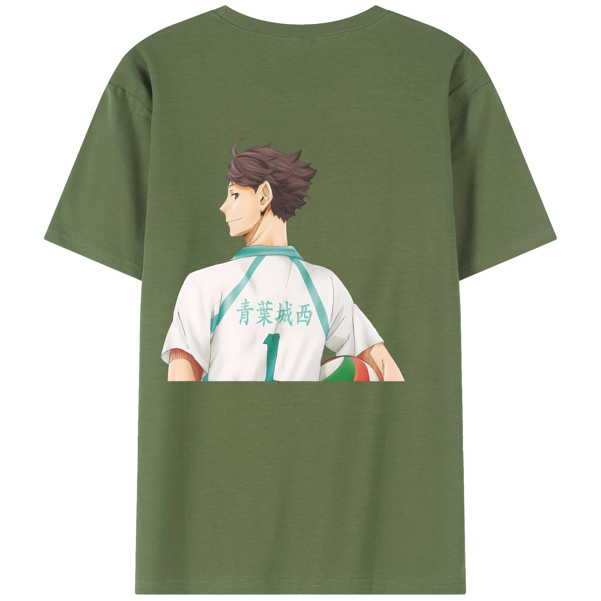 （画像用） ハイキュー!! Haikyu!! 綿100％ メンズ半袖Tシャツ（バックプリント） 通気性